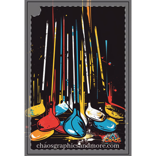 Vintage Golf Towel - modern clubs 1 Design