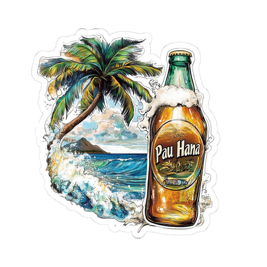 Pau Hana V10 Kiss-Cut Stickers | Summer Vibe, Laptop Decor, Tropical Vibes