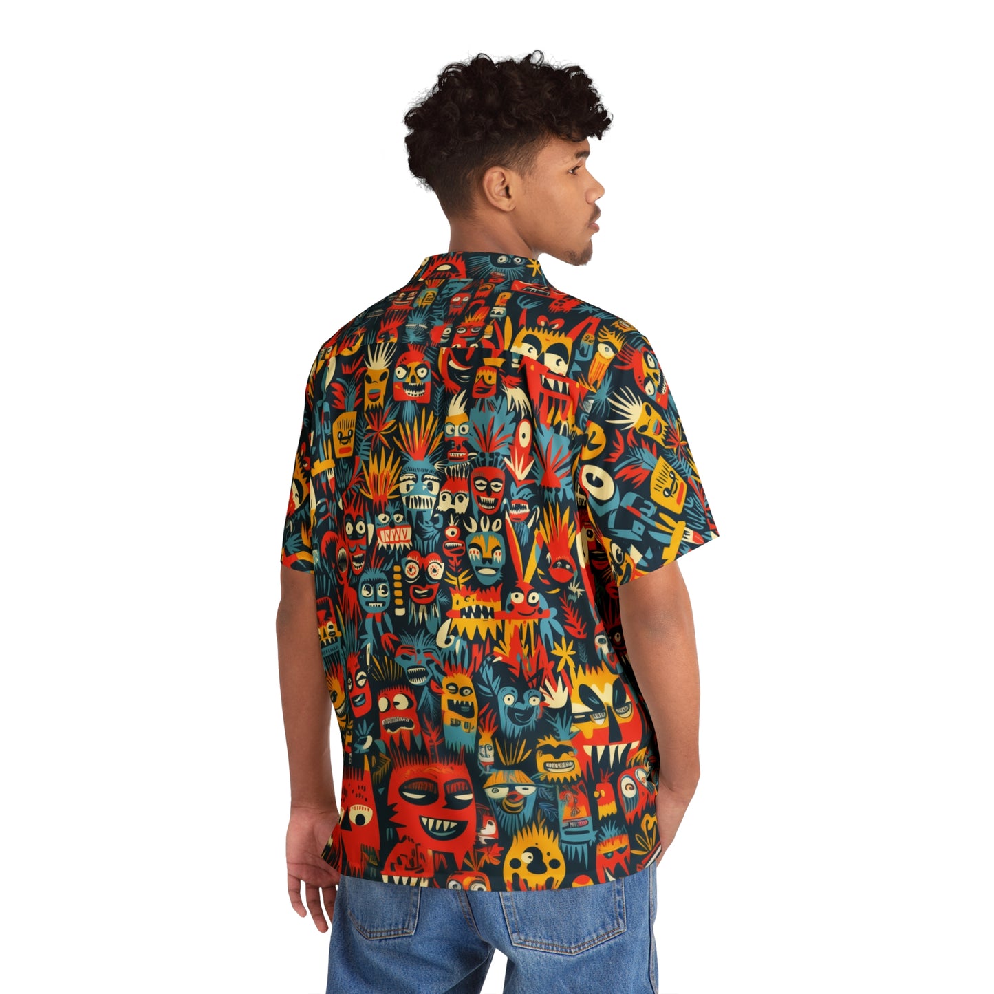 Hawaiian Shirt - Crazy Tropical Character Faces Aloha Shirt for Men