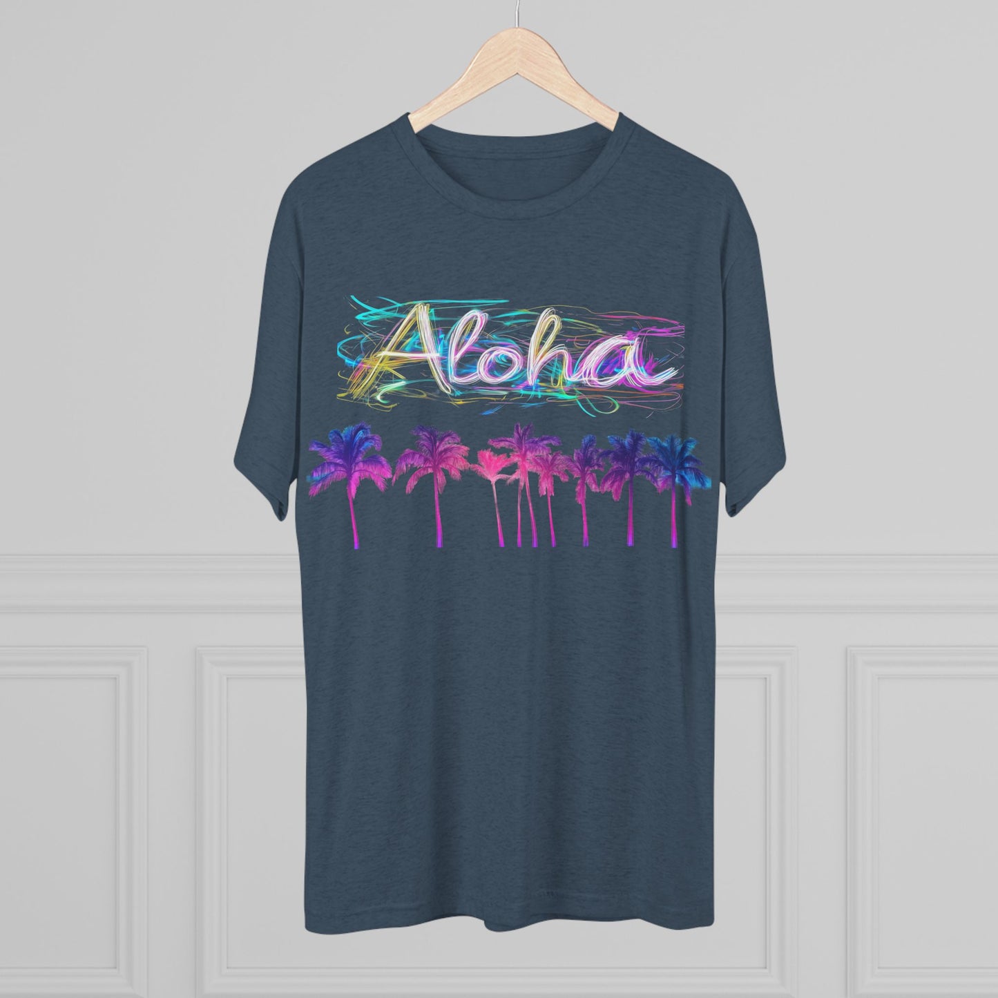 Neon Palm Tree Unisex Tee - 80's Aloha Retro Shirt