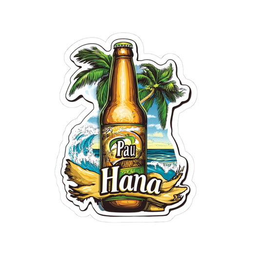 Pau Hana V12 Kiss-Cut Stickers | Summer Vibe, Laptop Decor, Tropical Vibes