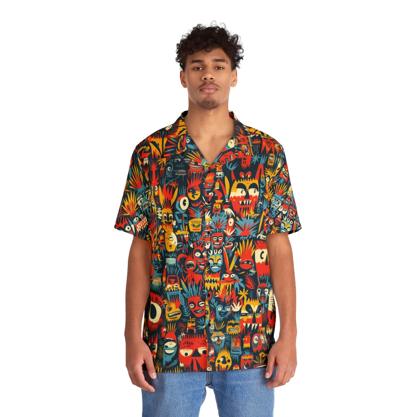 Hawaiian Shirt - Crazy Tropical Character Faces Aloha Shirt for Men