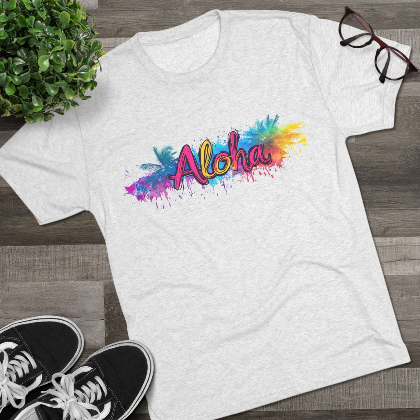 T-Shirt 80's Vibe Aloha Tri-Blend Crew Tee