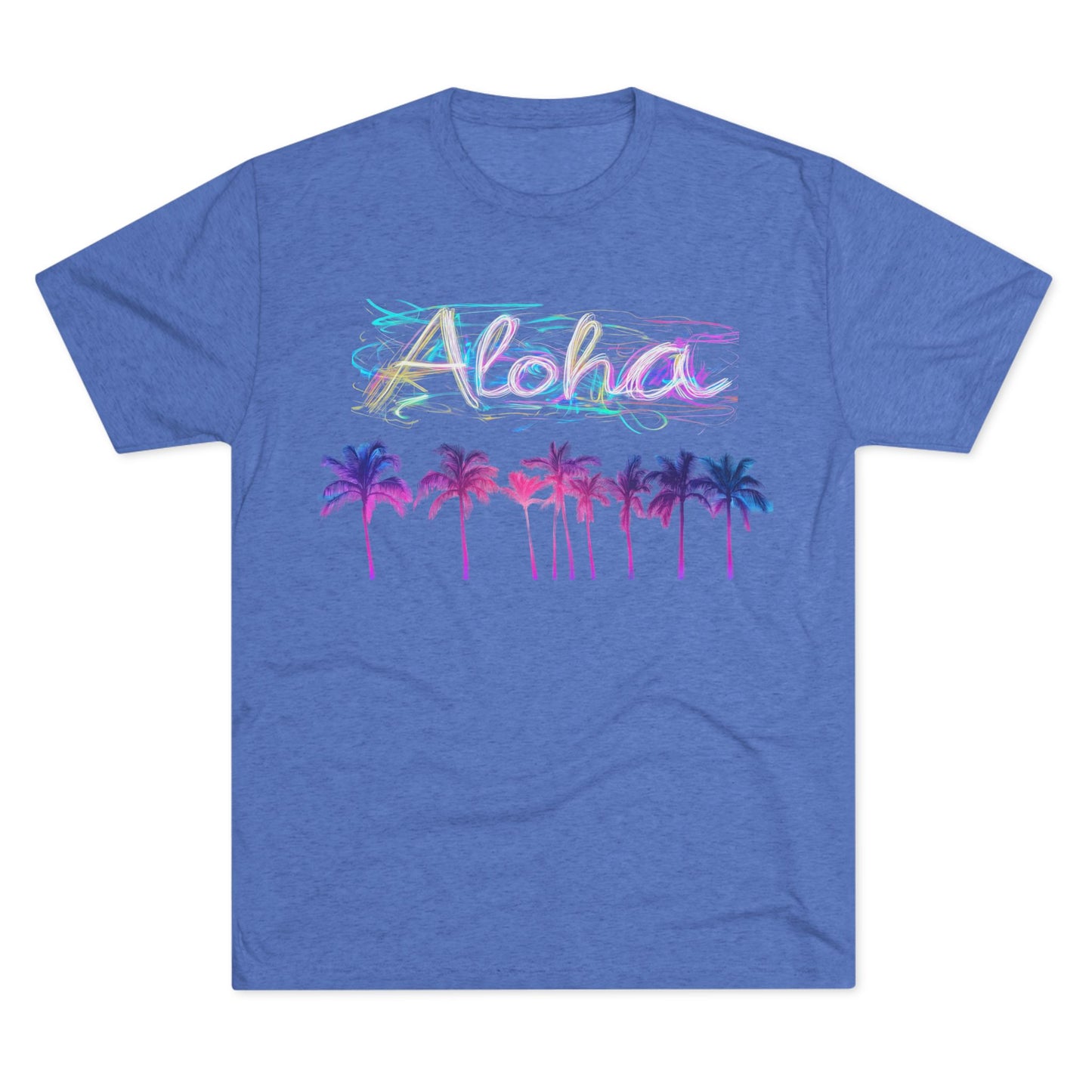 Neon Palm Tree Unisex Tee - 80's Aloha Retro Shirt