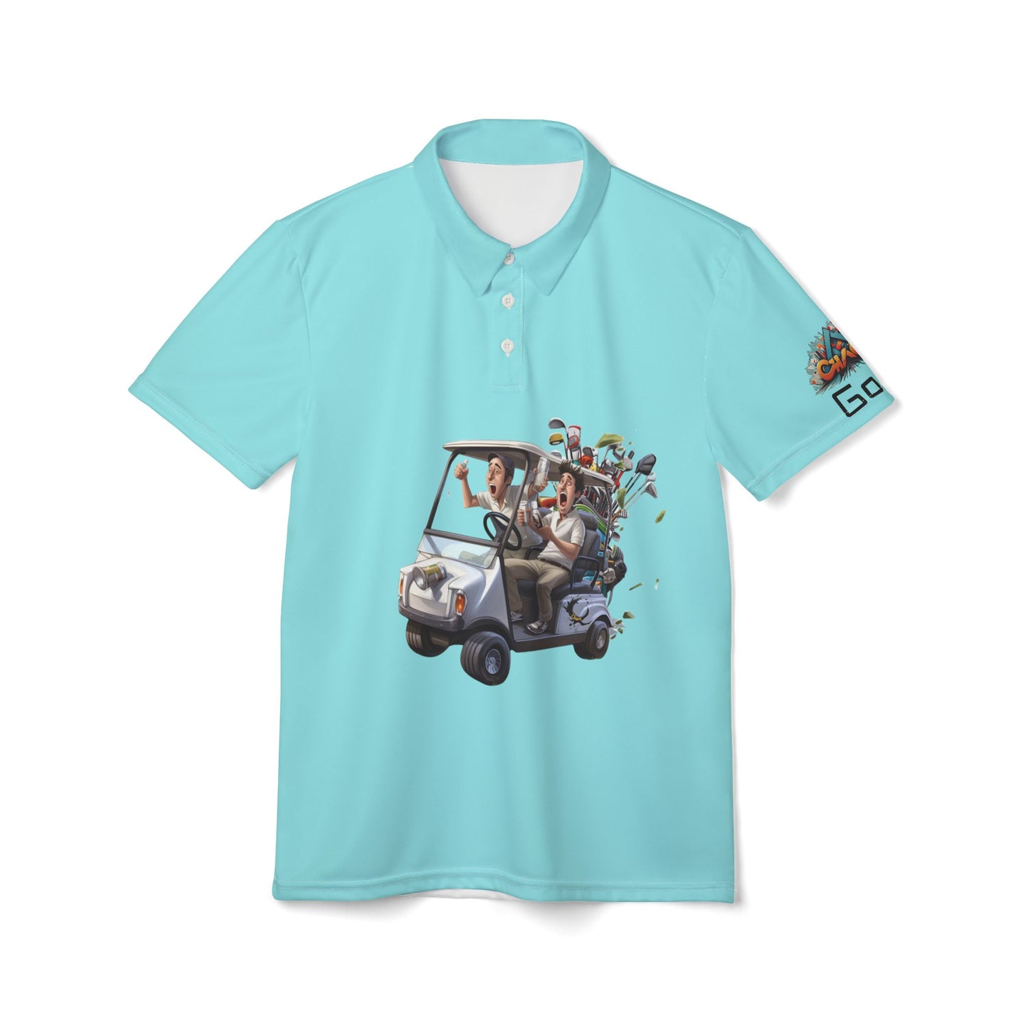 Golf Polo Shirt 'I Golf a Little' Weekend Vibes - Light Blue