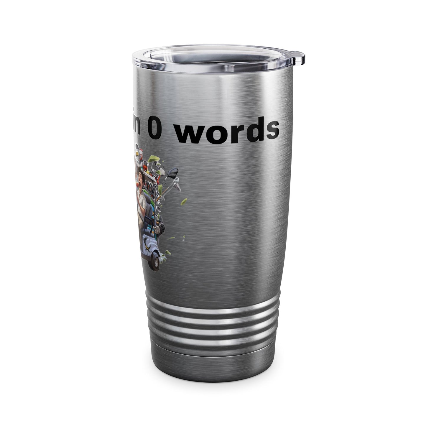 Funny Golf Tumbler - 20oz Ringneck Cup with 'My Score in 0 Words' Design