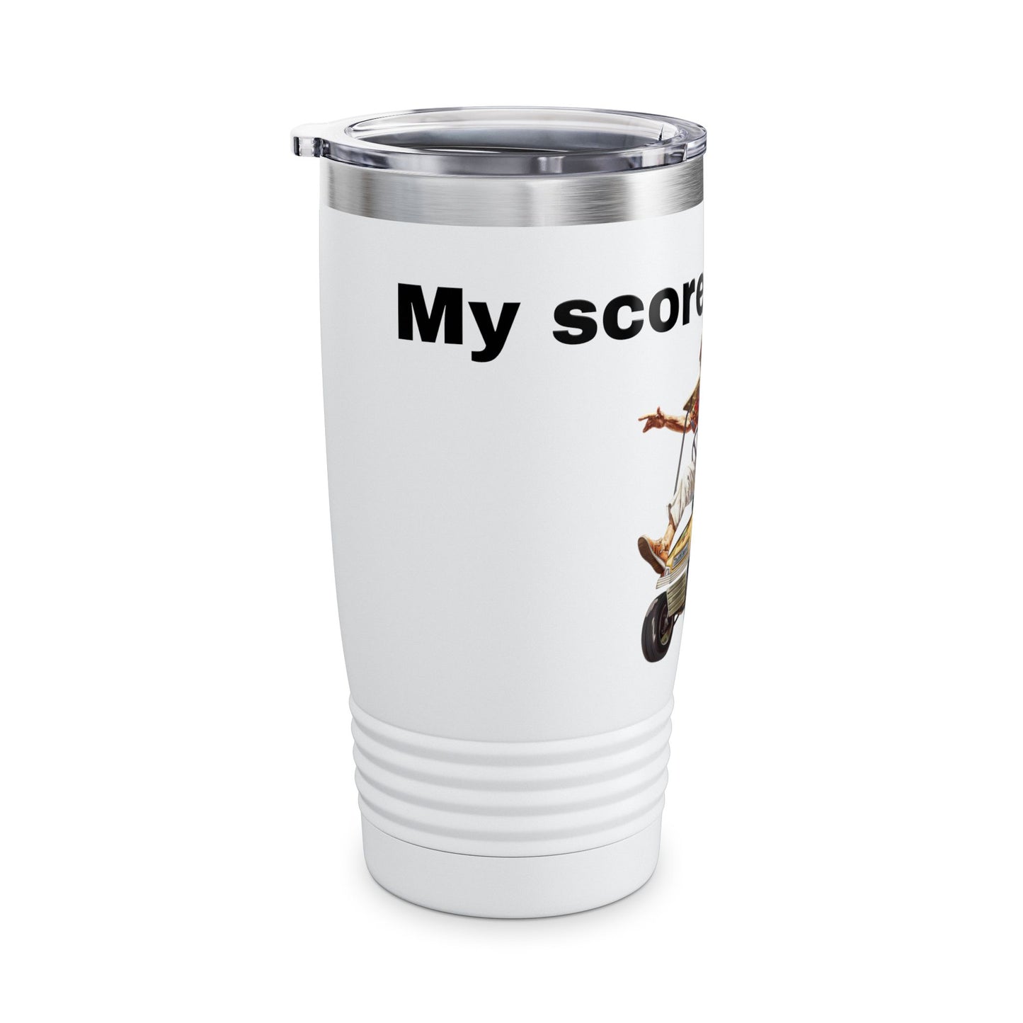 Funny Golf Tumbler - 20oz Ringneck Cup with 'My Score in 0 Words' Senior Design