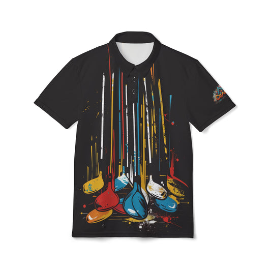 Polo Shirt with Modern Golf Club Artsy Design