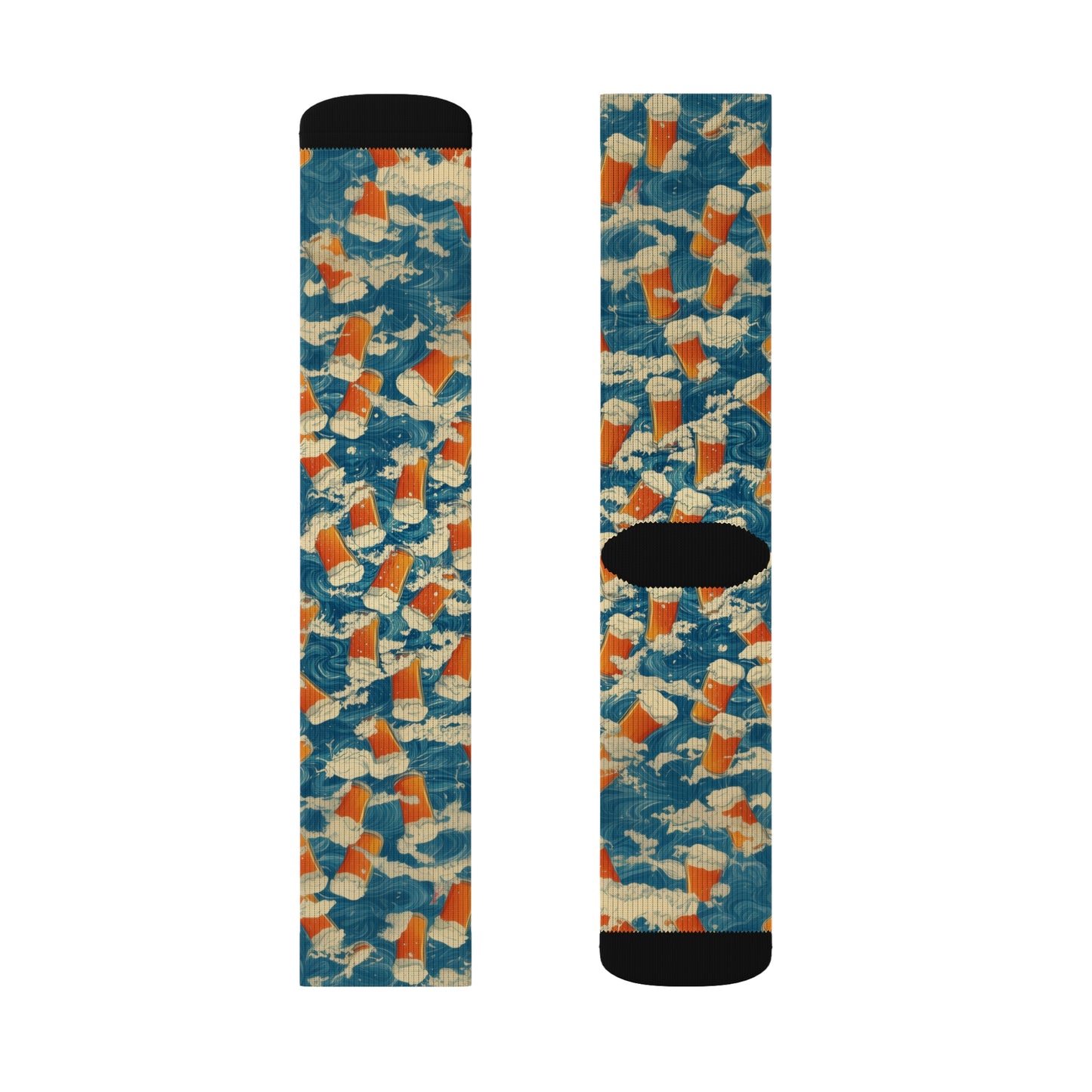 Beer and Waves Sublimation Socks