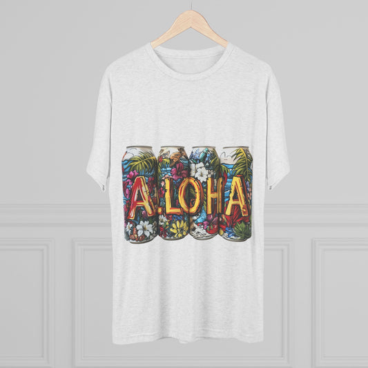 Cool Aloha Graffiti Tropical Scene Unisex Tri-Blend Crew Tee