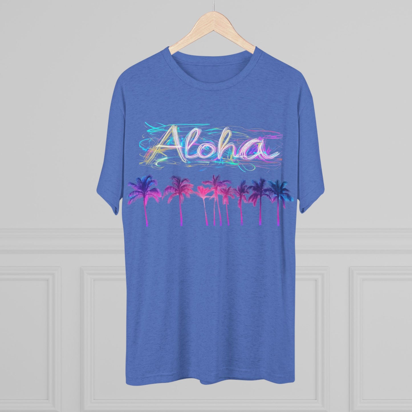 Neon Palm Tree Unisex Tee - 80's Aloha Retro Shirt