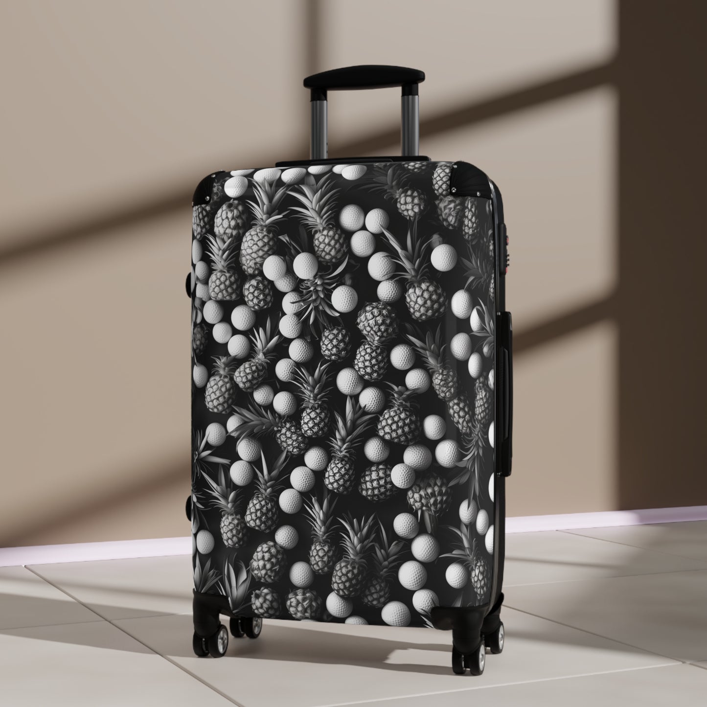 Suitcase Luggage with Golf Ball Pineapple Print
