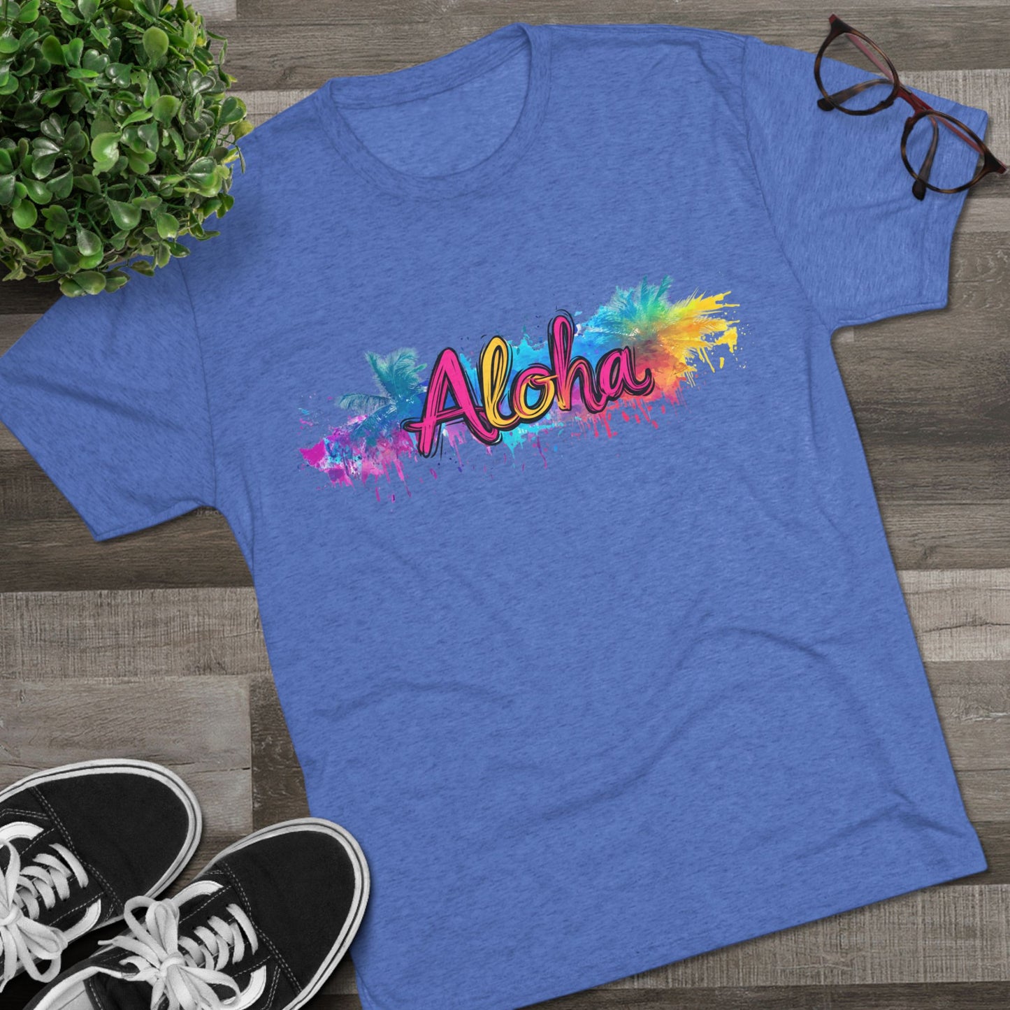 T-Shirt 80's Vibe Aloha Tri-Blend Crew Tee