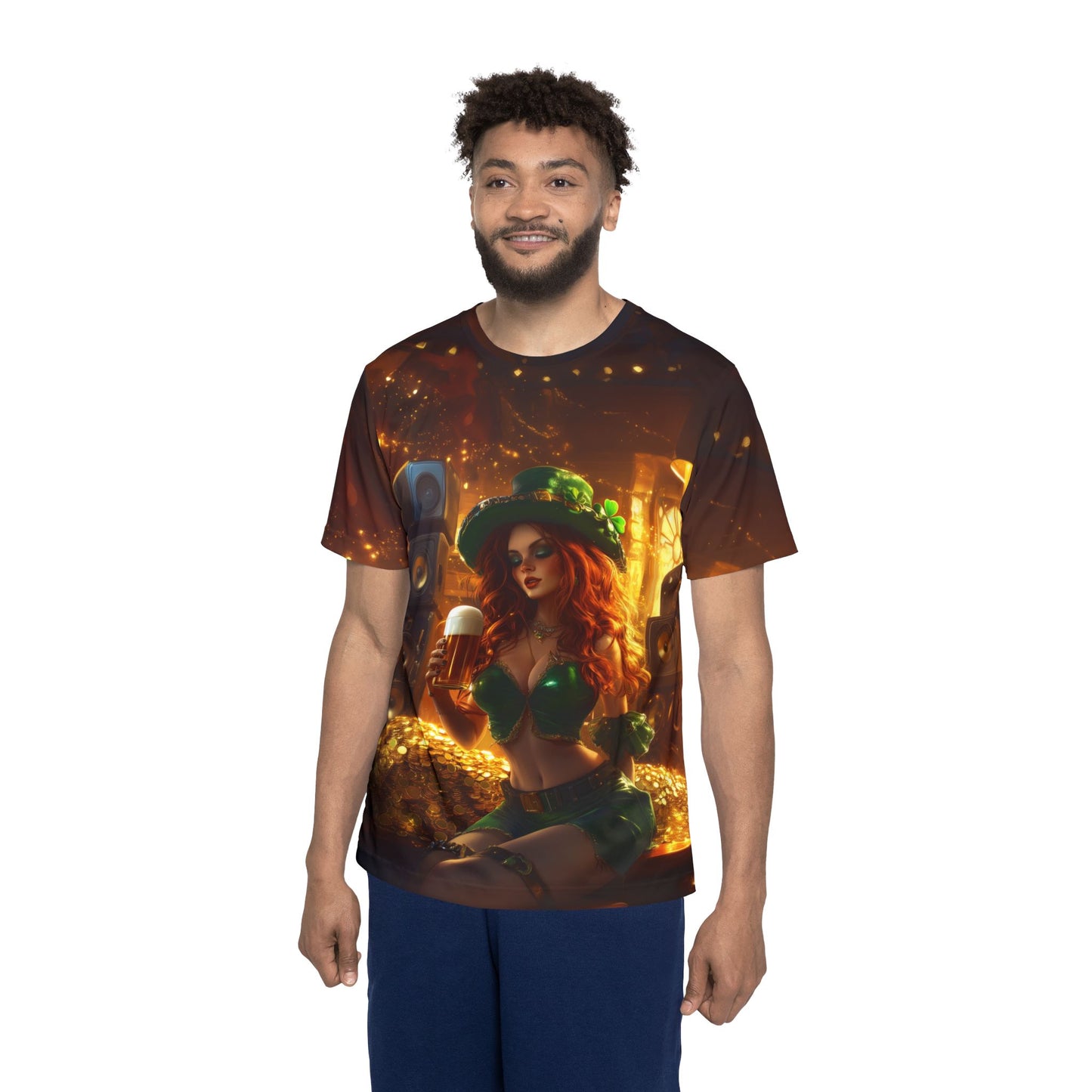 St. Patrick's Day Men's Sports Jersey - Lucky Green Design