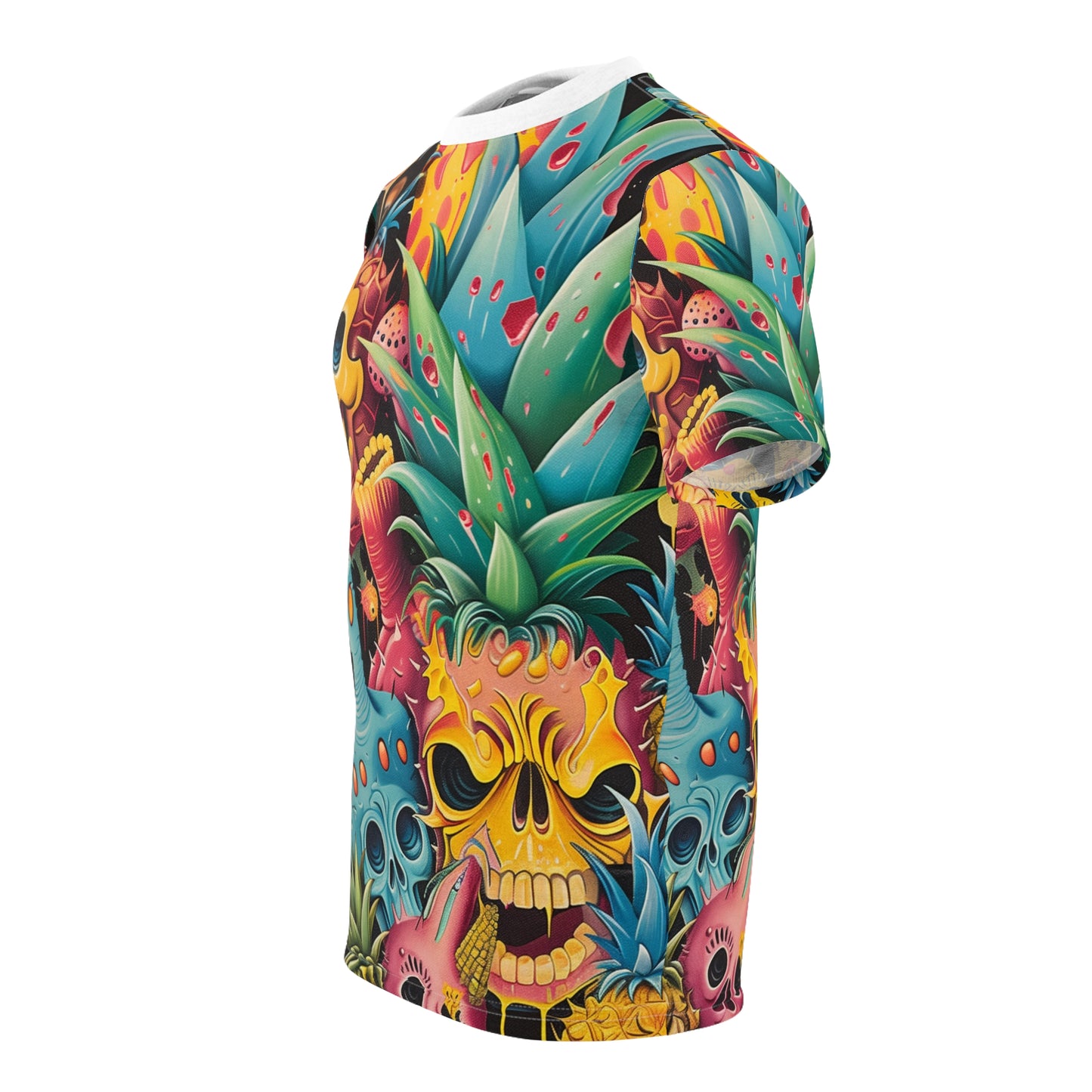 Artsy Pineapple Skull - Unisex Cut & Sew Tee