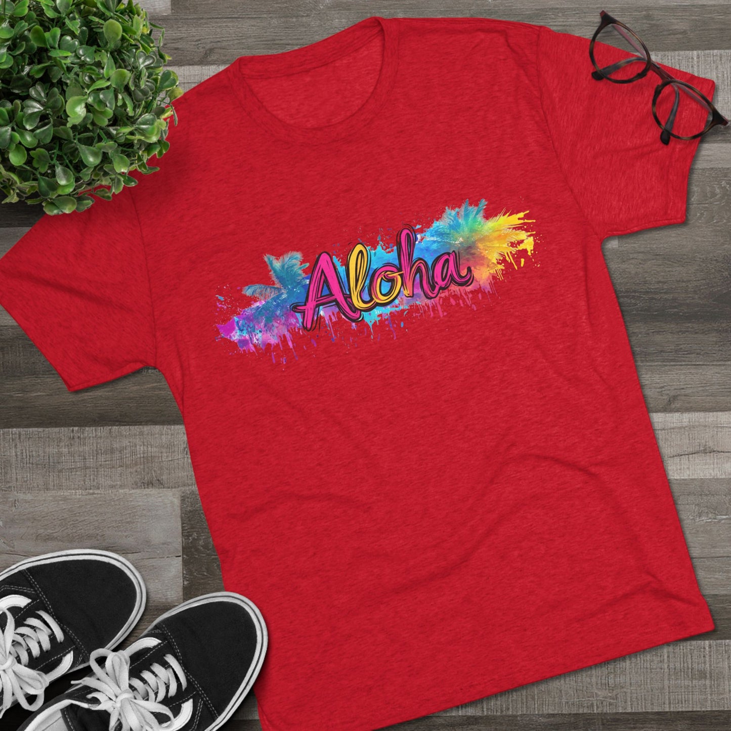 T-Shirt 80's Vibe Aloha Tri-Blend Crew Tee