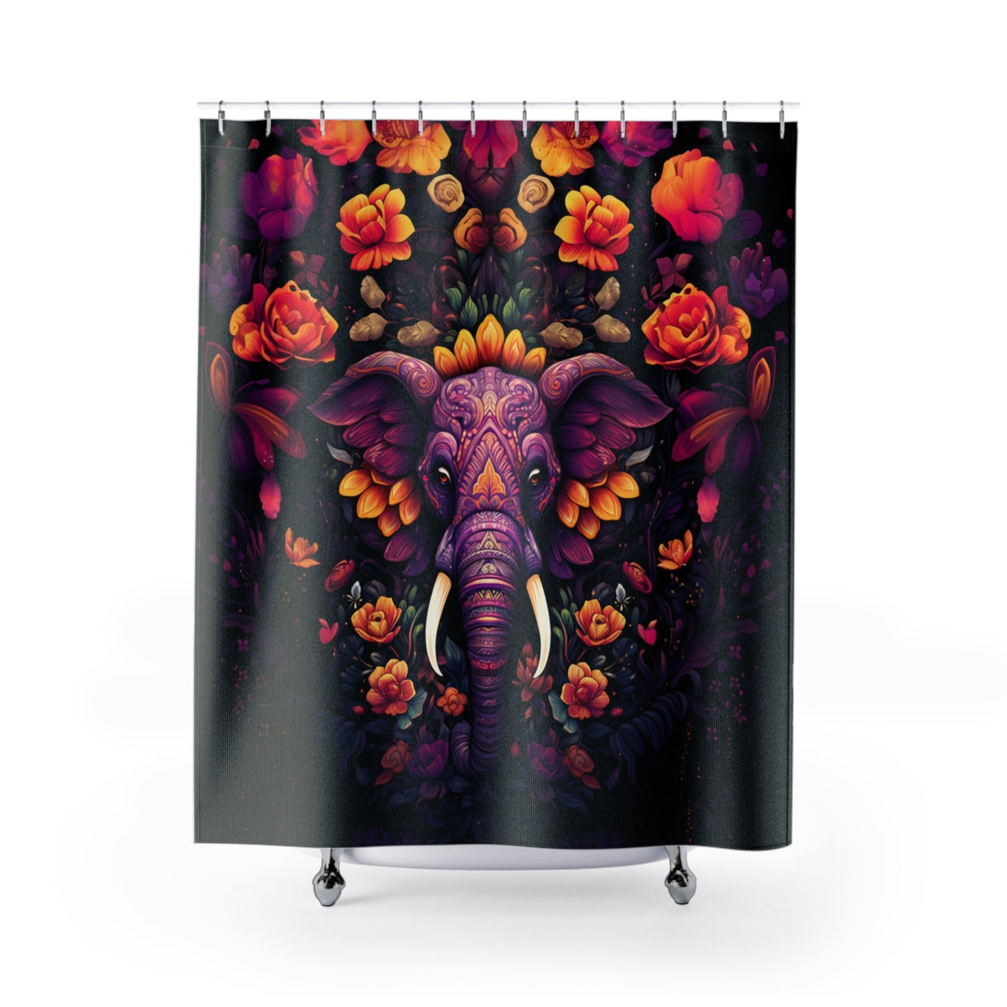 Elephant Flower Shower Curtain