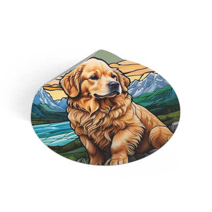 🌟 "Golden Mountain Adventure Sticker - Part of the Golden Core Graphics Series" 🏔️🐾