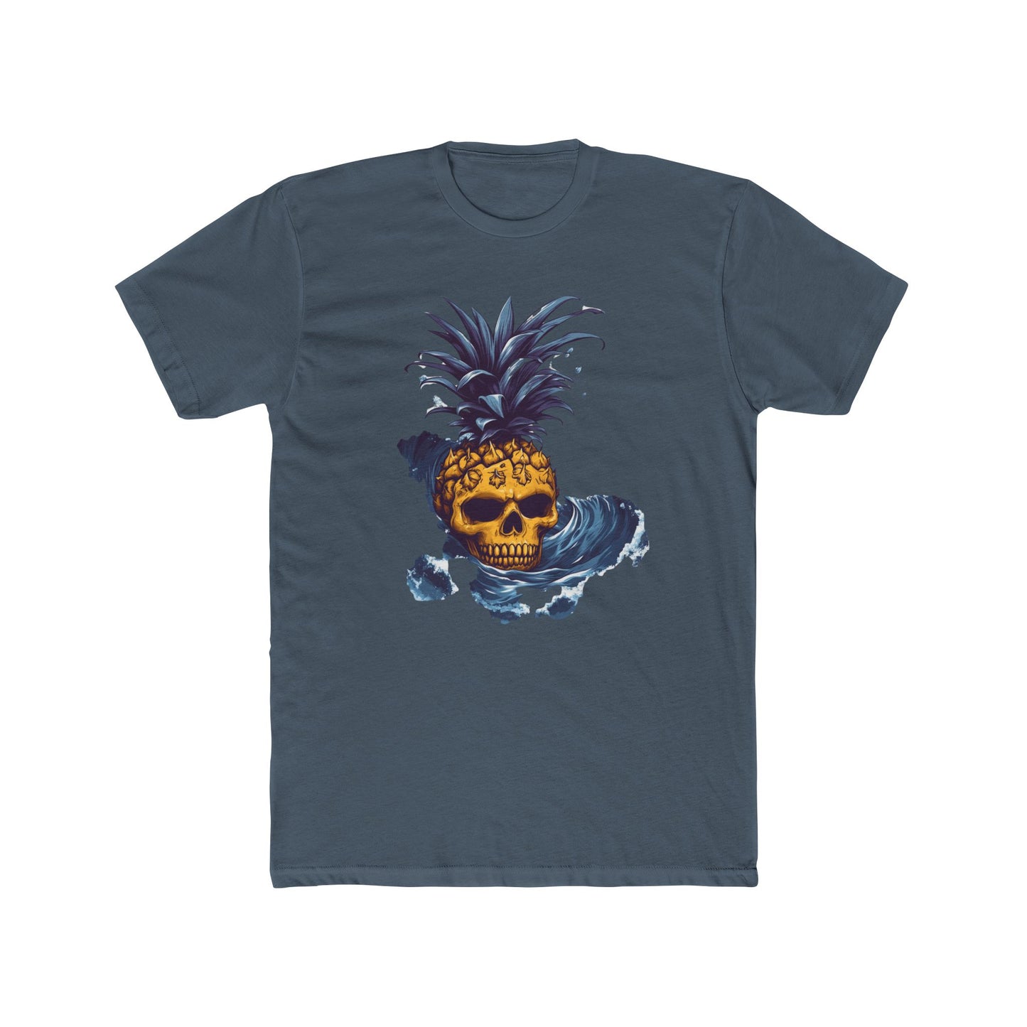 Cotton Tee - Pineapple Skull in Big Wave Design