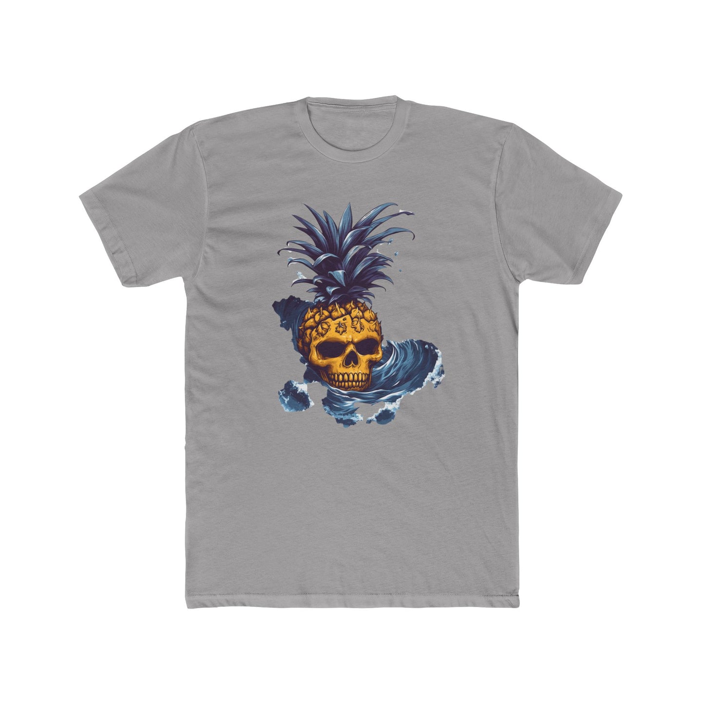 Cotton Tee - Pineapple Skull in Big Wave Design