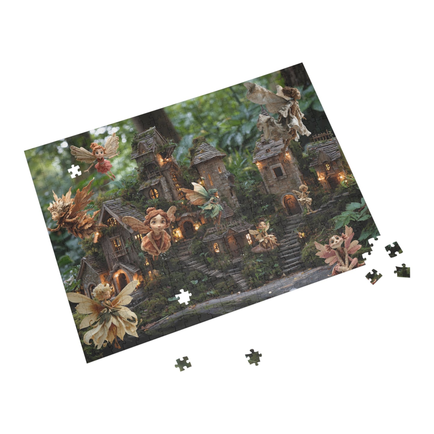 Fairy Village Jigsaw Puzzle — Enchanted Woodland 252/500/1000-Piece