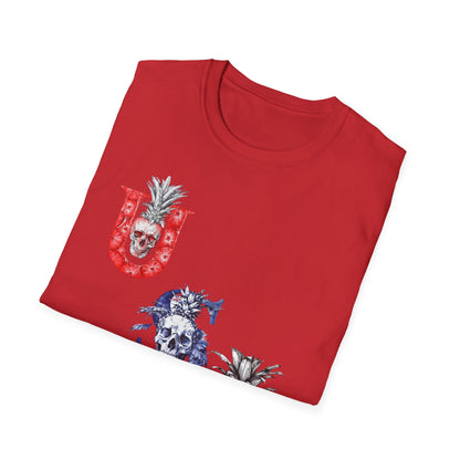 USA Pineapple Skull T-Shirt V1