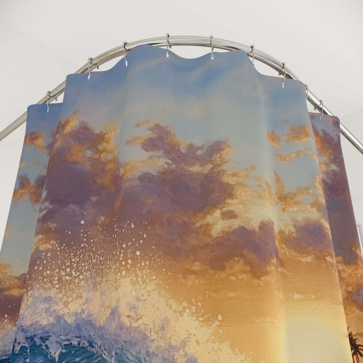 Tropical Wave Shower Curtains - Sunset Beach Vibes