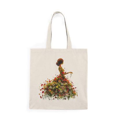 Natural Tote Bag - Flowers and Art V1