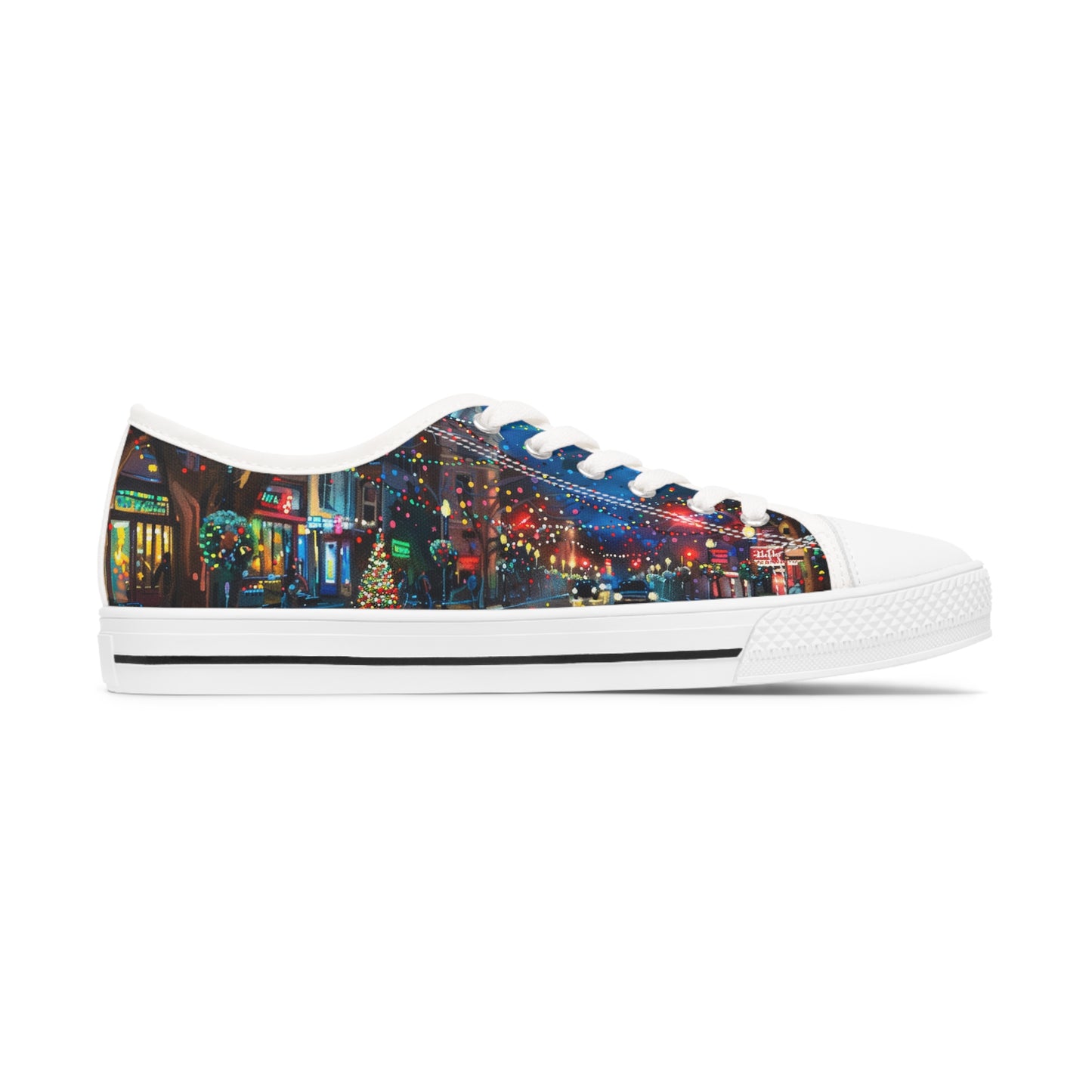 Women's Low Top Sneakers - Christmas Village 2