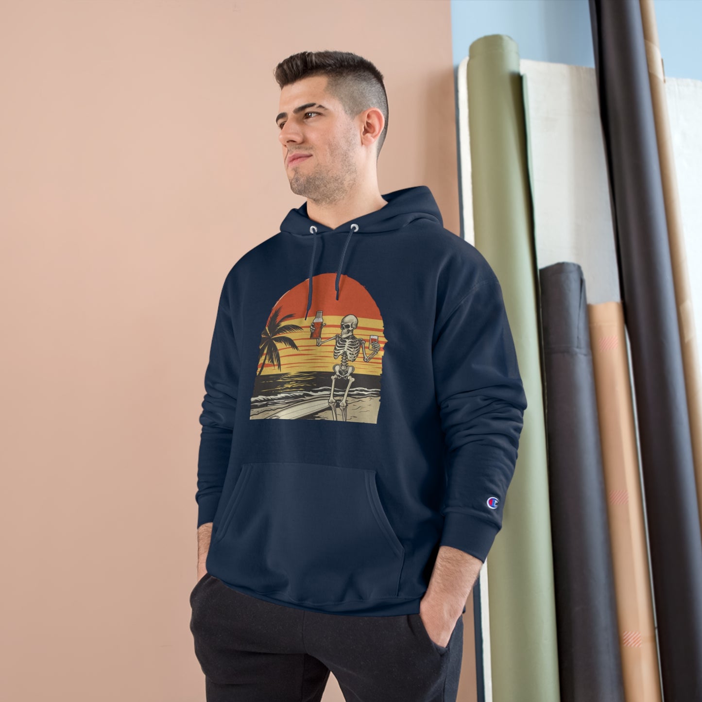 Pau Hana Surf Skeleton Hoodie