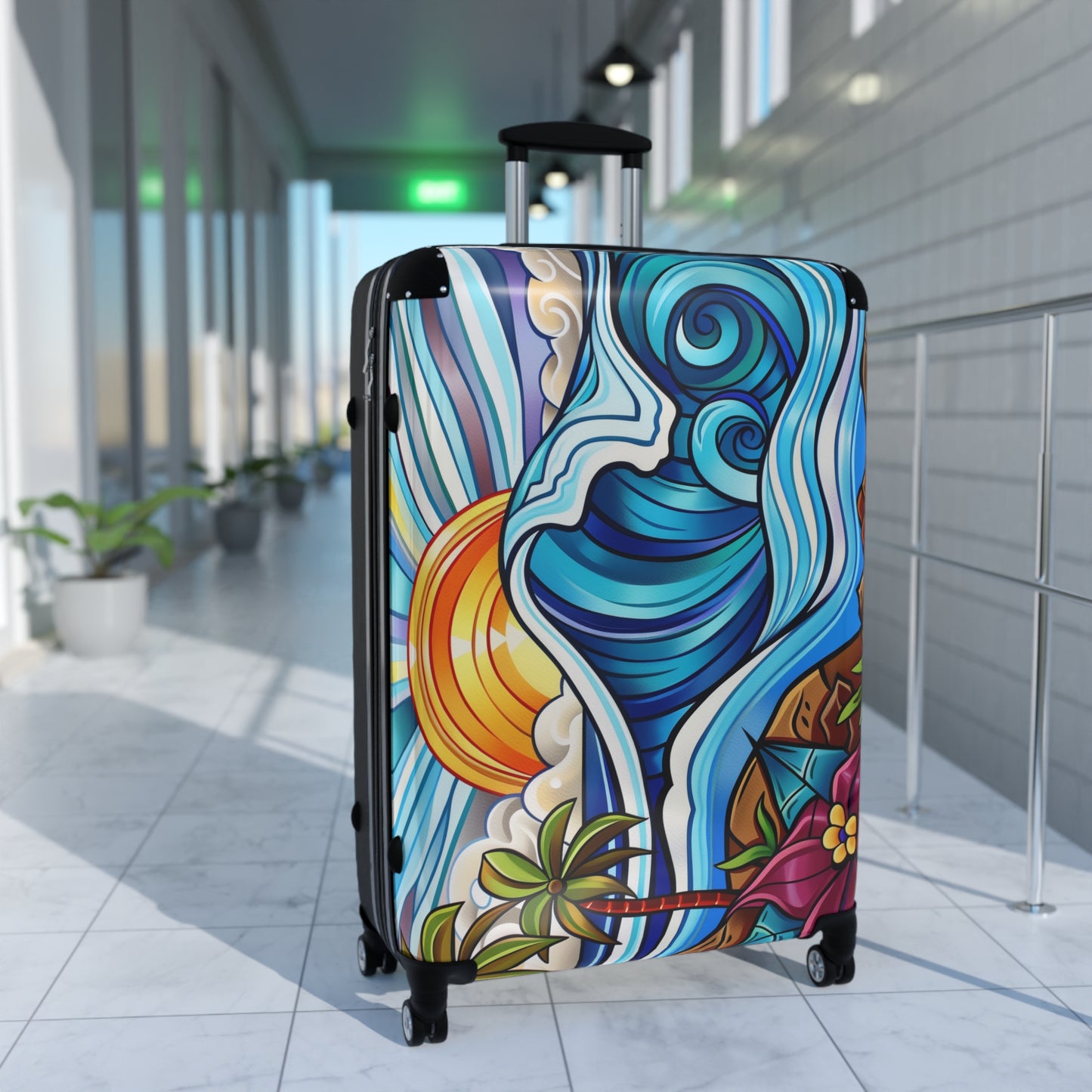 Luggage -Tropical Beach Sunset Graphic Design V2