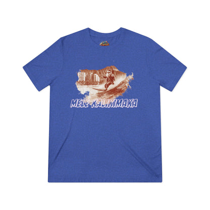 Surfing Santa Christmas Triblend Tee - Mele Kalikimaka Waikiki