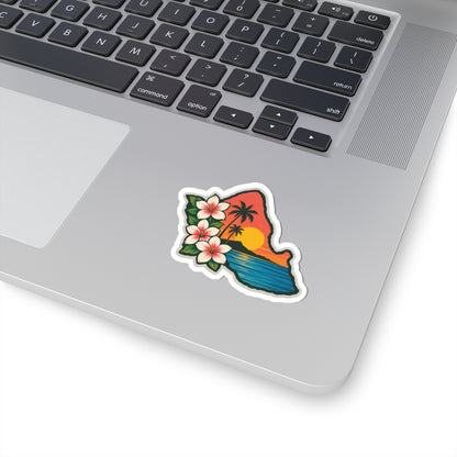 Oahu 1 Skull Kiss-Cut Stickers | Summer Vibe, Laptop Decor, USA Pride