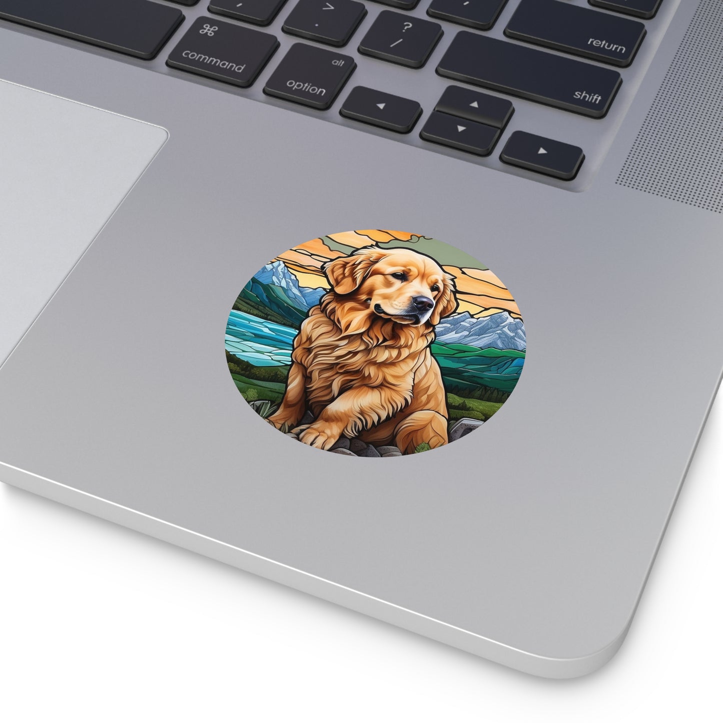 🌟 "Golden Mountain Adventure Sticker - Part of the Golden Core Graphics Series" 🏔️🐾