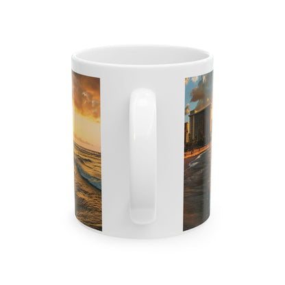 Waikiki Sunset Ceramic Mug - Perfect for Coffee Lovers & Tropical Vibes