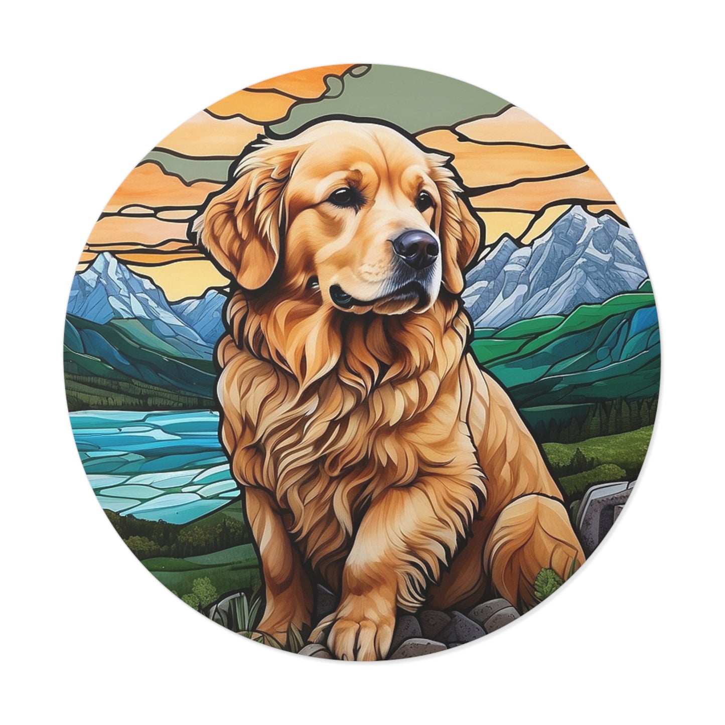 🌟 "Golden Mountain Adventure Sticker - Part of the Golden Core Graphics Series" 🏔️🐾