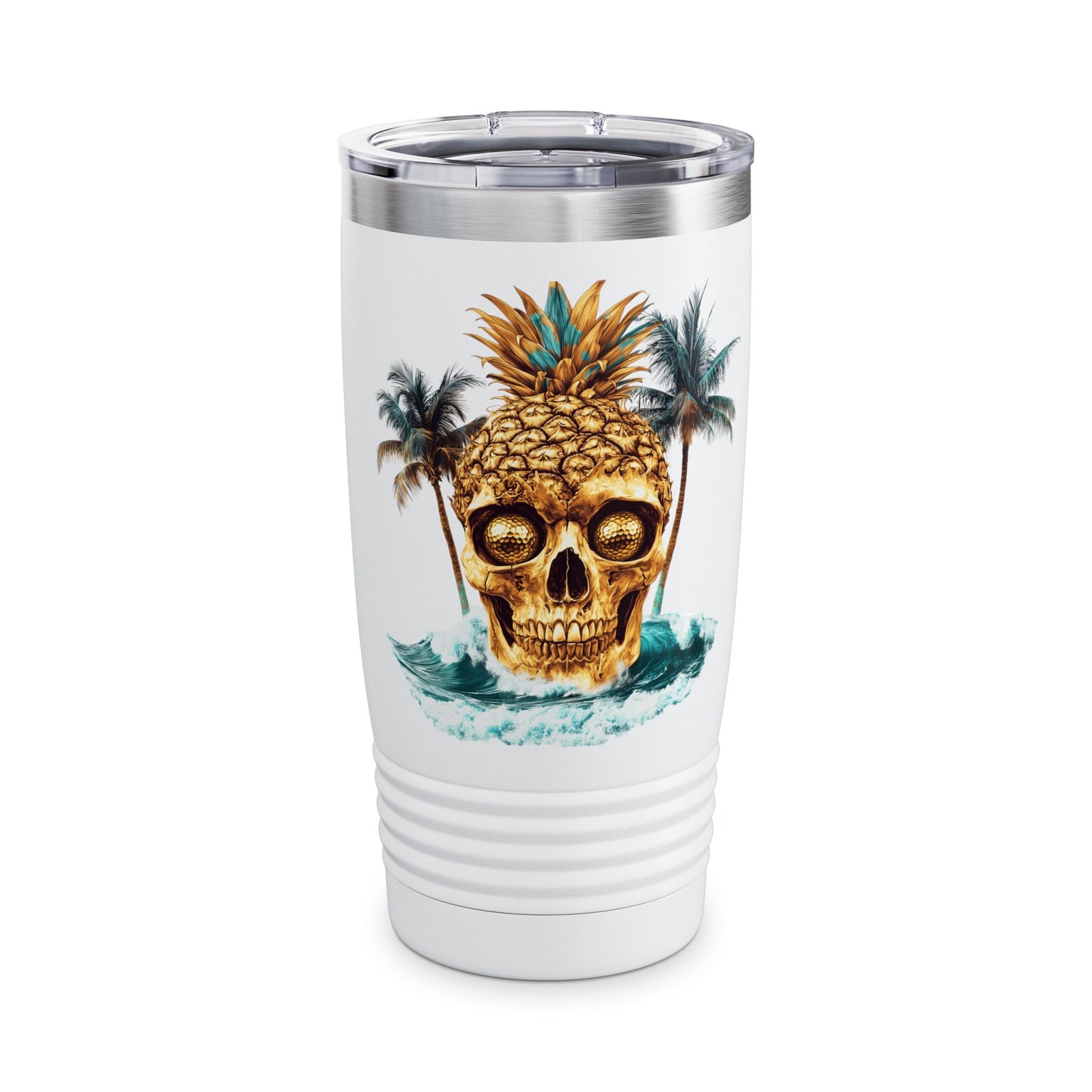 Golf Tumbler - 20oz Ringneck Cup Pineapple Skull Design V10