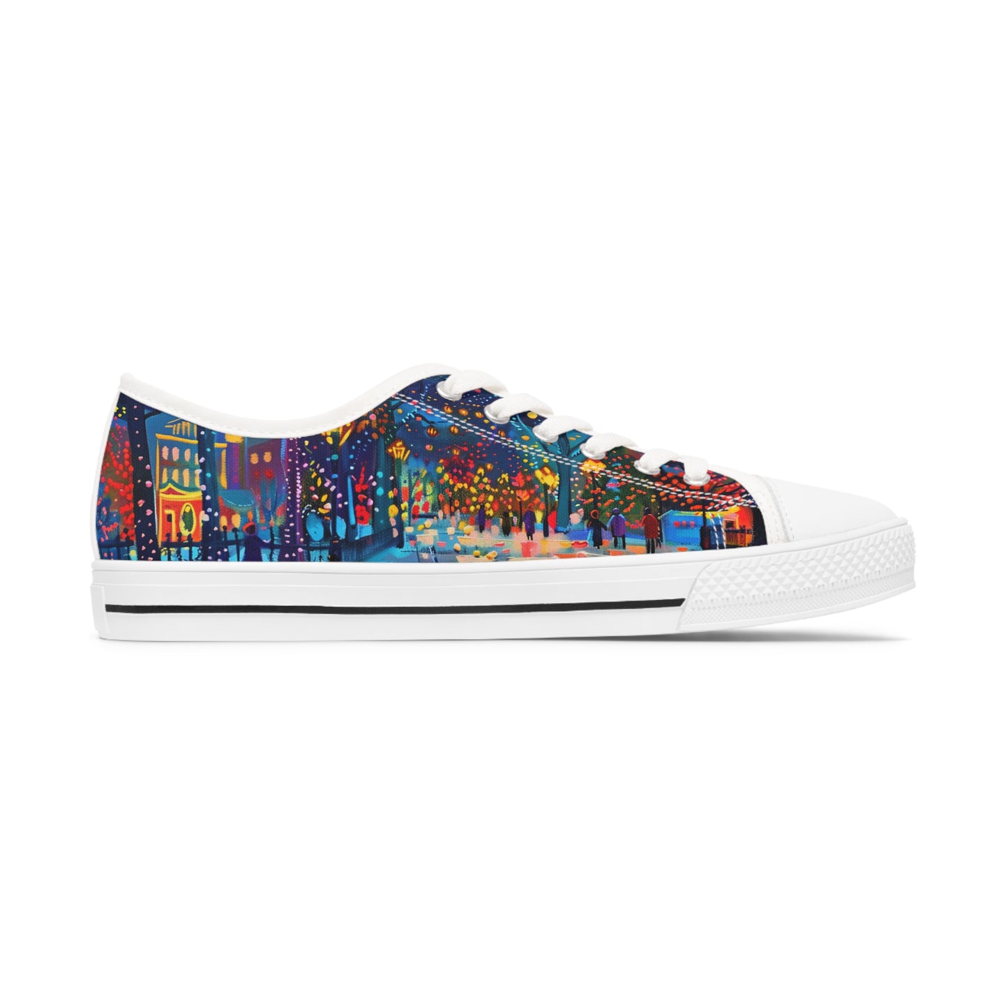 Women's Low Top Sneakers - Christmas Village 1