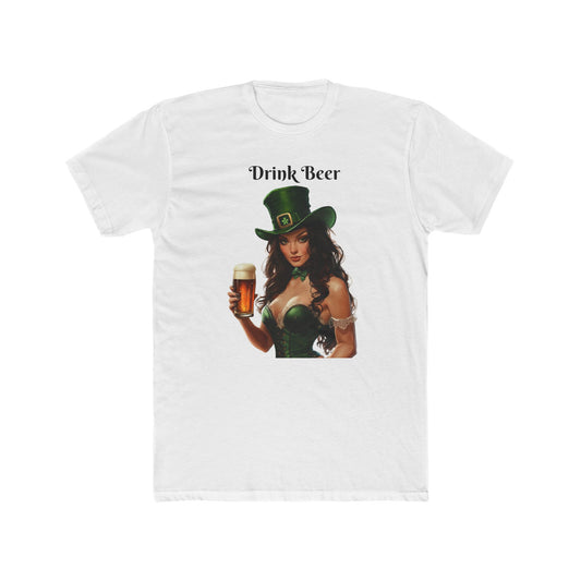 St. Patrick's Day Drink Beer Unisex Cotton Crew Tee