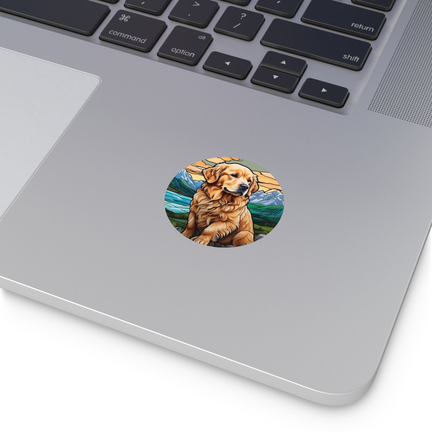 🌟 "Golden Mountain Adventure Sticker - Part of the Golden Core Graphics Series" 🏔️🐾