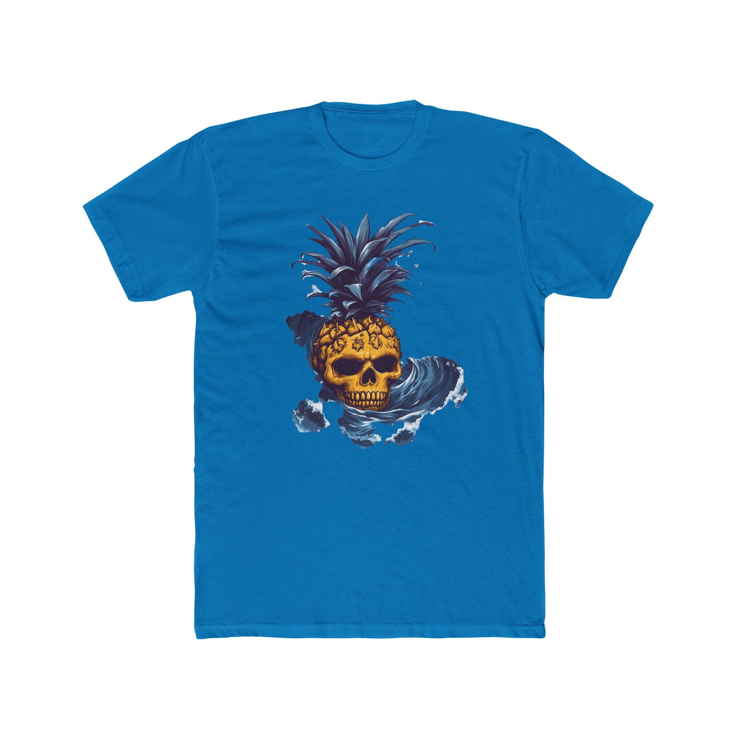 Cotton Tee - Pineapple Skull in Big Wave Design