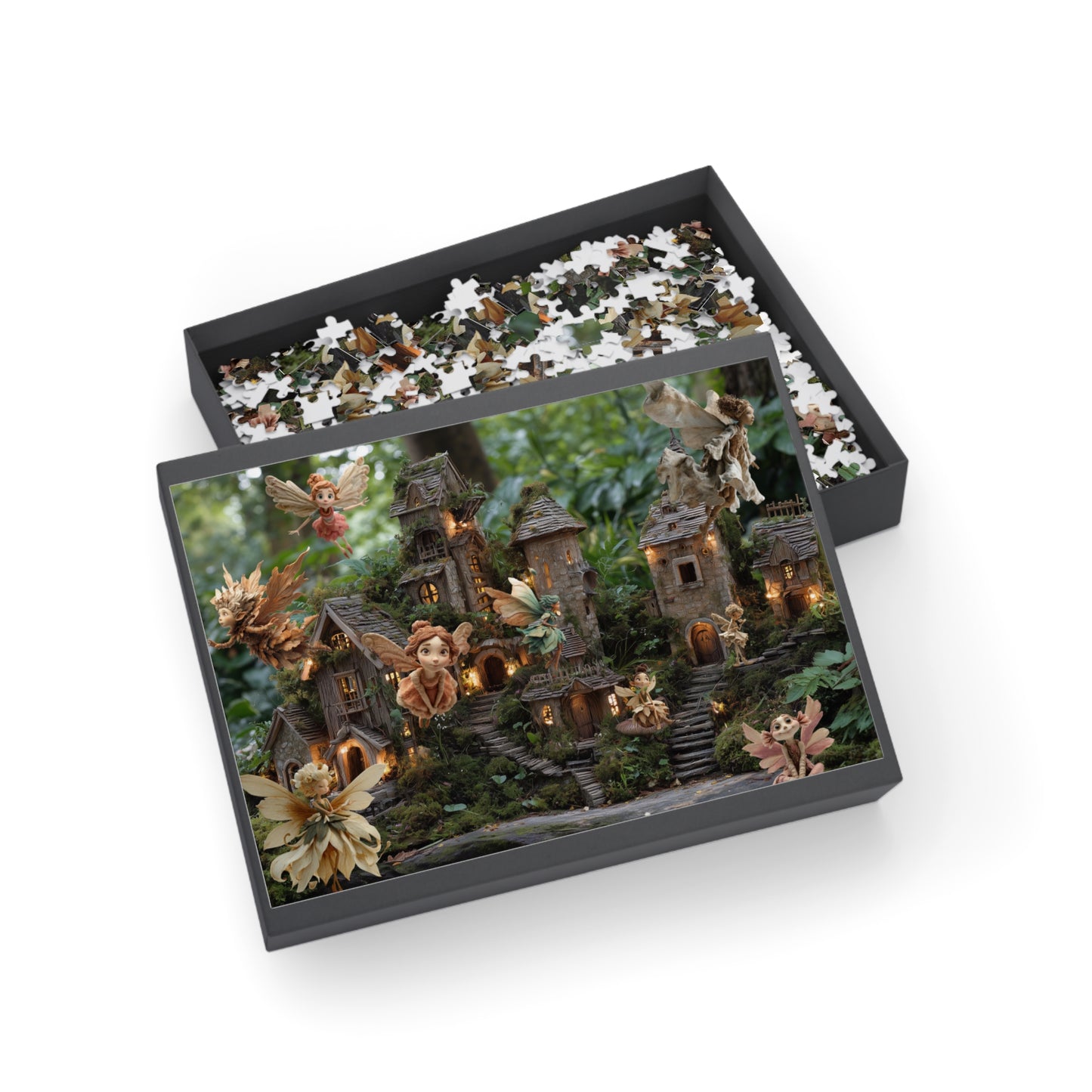 Fairy Village Jigsaw Puzzle — Enchanted Woodland 252/500/1000-Piece