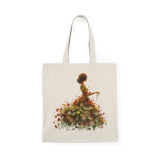 Natural Tote Bag - Flowers and Art V1