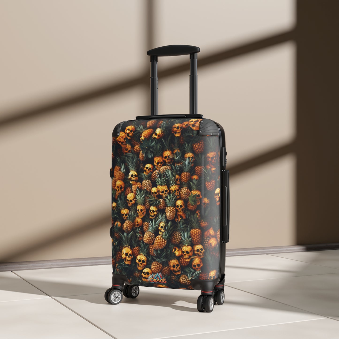 Designer Luggage - pineapple skull