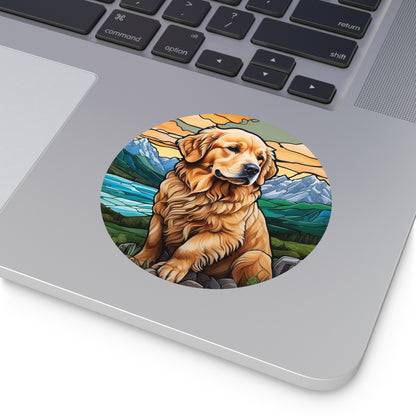 🌟 "Golden Mountain Adventure Sticker - Part of the Golden Core Graphics Series" 🏔️🐾