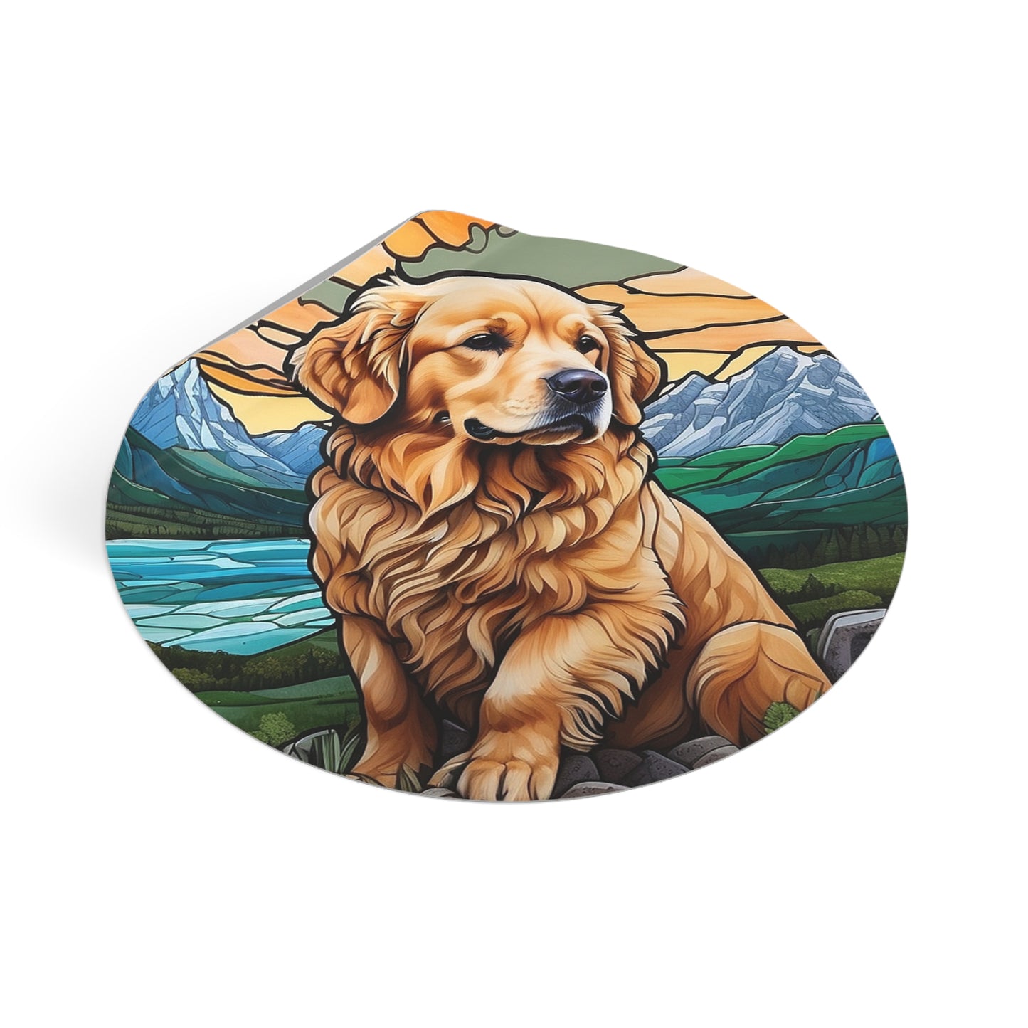 🌟 "Golden Mountain Adventure Sticker - Part of the Golden Core Graphics Series" 🏔️🐾