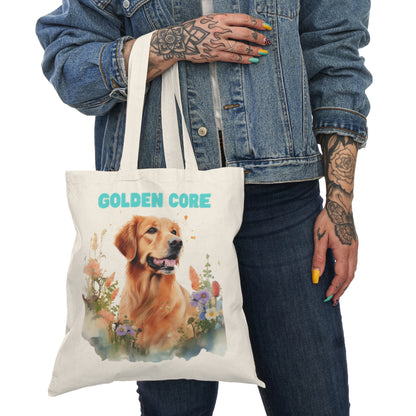 Natural Tote Bag - Golden Retriever Series 1