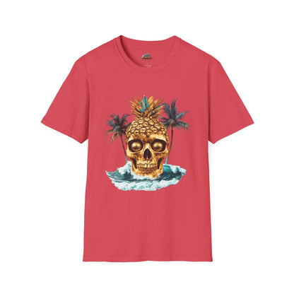 Unique Golf Tshirt - Pineapple Skull With Gold Golf ball Eyes V10