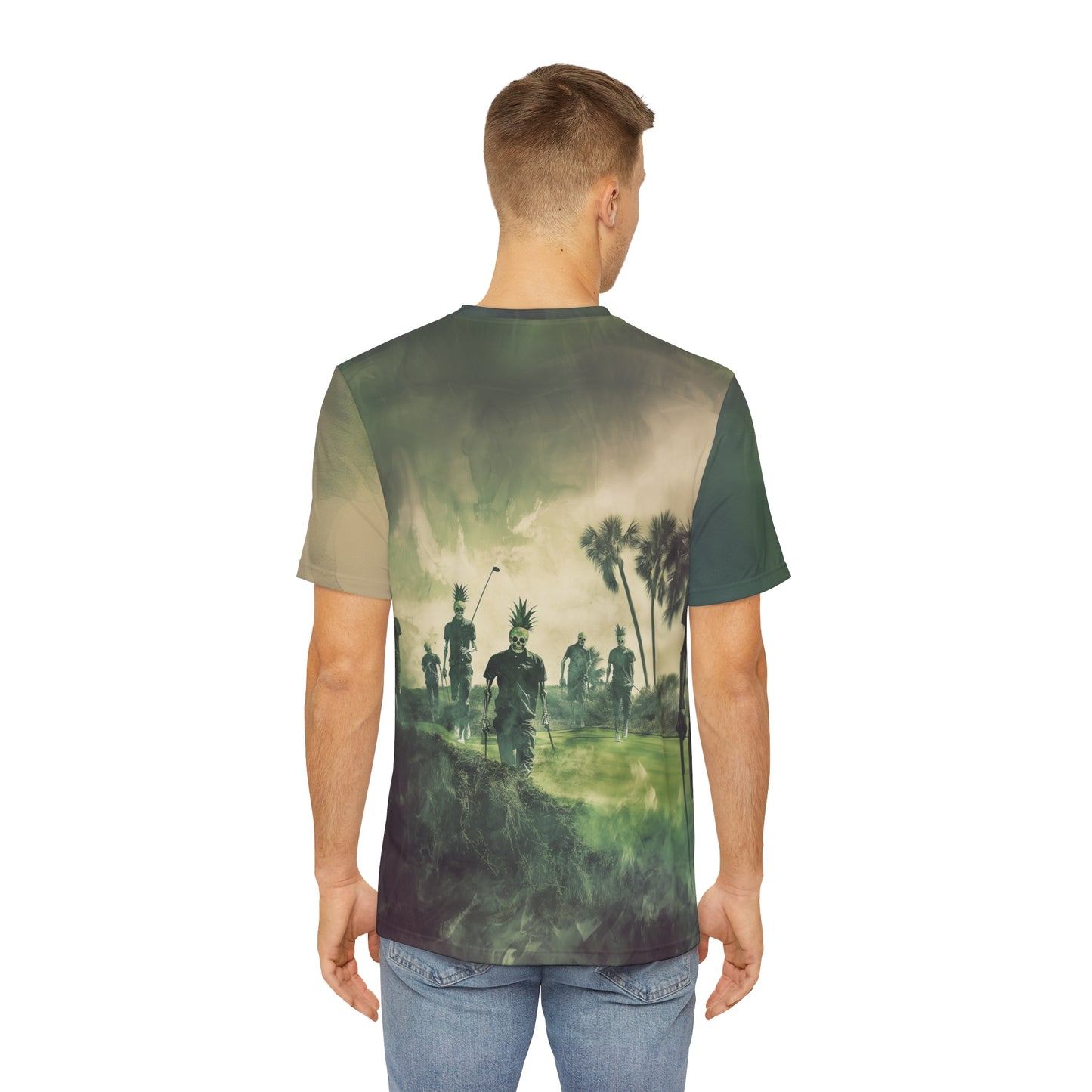 Tee Shirt - Ghost Skeleton Golfers in the Mist Design