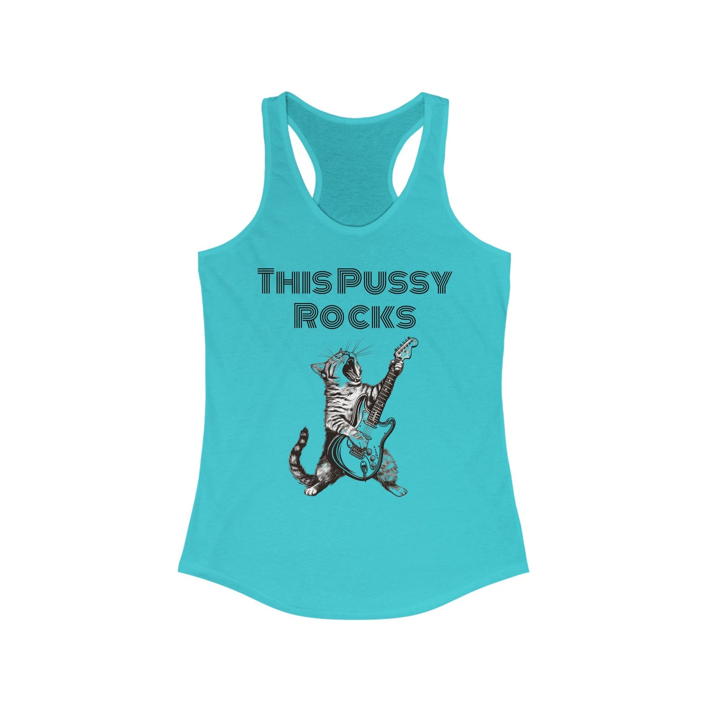 Tank Top - Guitar Playing Pussy Cat - Ideal for Music Lovers